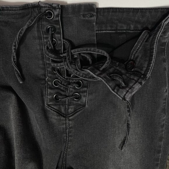 Free People Womens High Waist Jeans Size 27 Lace Up Front Skinny 61855-16515125 - Picture 5 of 7